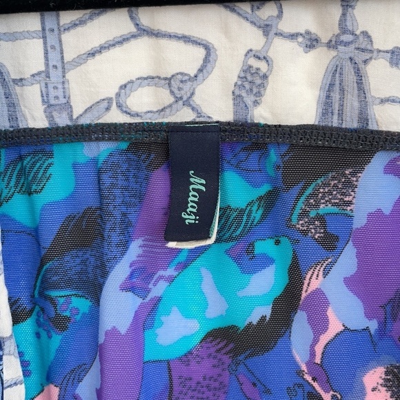 Maaji blue swim cover up with fringe trim small - Picture 3 of 7